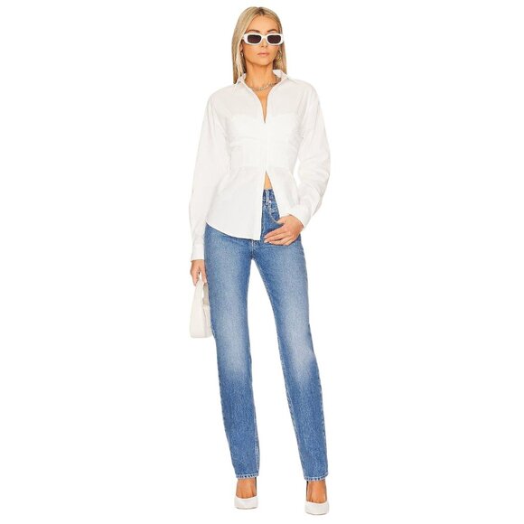 SOVERE Capture Corset Top in Milk Small New Womens Button Down Shirt Top - Picture 5 of 15